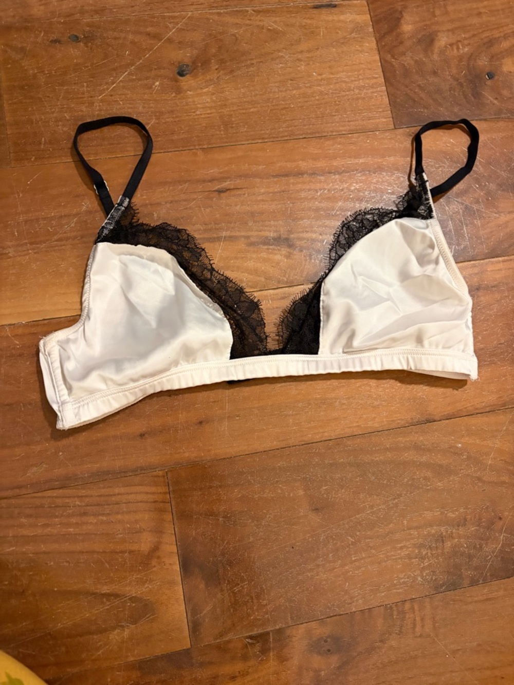 VS White and Black Lace Bralette